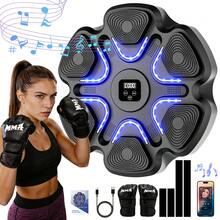 Interactive Punching Bag, Music Boxing Training Device With Boxing Gloves, Wall-Mounted Electronic Punching Target, Suitable For Adults, 9 Modes And 9 Speed Settings - Black - View 3