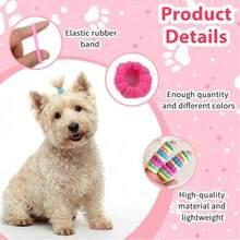 Candy-Colored Small Dog Hair Scrunchies, Elastic Hair Accessories, Cute & Comfortable Pet Supplies (Suitable For Yorkshire Terrier, Maltese, Etc.), Non-Damaging - Multicolor - View 3