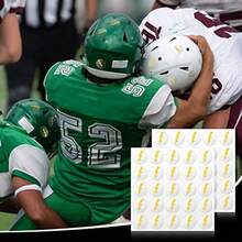 Yqq 200 1.1-Inch Football Helmet Decals, Self-Adhesive Sports Helmet Stickers For Helmets, Windows, Walls, Bumpers, Laptops, Lockers, Hockey, Lacrosse, Batting - 透明金 - 查看 2