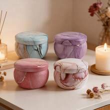6 Sets/44 Pieces Printed Candle Jar Set With Lids, DIY Candle Making Kit Suitable For Beginners, Home Decor Handmade Craft Gift - 6Sets-44Pcs - View 4