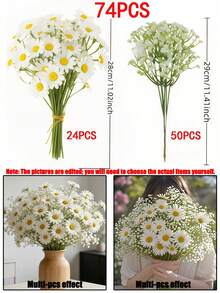 2-74 cành hoa cúc họa mi và hoa baby nhân tạo phong cách châu Âu, hoa giả trang trí bàn, trang trí bàn mùa xuân/hè, quà tặng Valentine/sinh nhật/tốt nghiệp, hoa cúc họa mi nhân tạo, hoa cúc la mã và hoa hướng dương thanh lịch, hoa cúc nhân tạo cắm bình ngoài trời, DIY trang trí tiệc tại gia, trang trí tiệc cưới đồng cỏ mùa xuân (cúc la mã trắng), đạo cụ chụp ảnh (không bao gồm bình), trang trí mùa thu - Nhiều màu - Xem 14