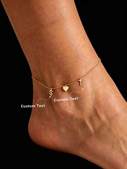 Vòng chân hình trái tim khắc chữ cái đầu tên theo yêu cầu, phong cách độc đáo, sang trọng, phù hợp cho mùa hè, đi biển, phong cách , đi làm, quà tặng cho bạn gái, bạn thân, độc đáo, học sinh, phù hợp cho kỷ niệm, Ngày Valentine, Ngày của Mẹ, sinh nhật, tốt nghiệp, mặc hàng ngày, đám cưới, tiệc tùng, Ngày của Cha, tựu trường, quà tặng giáo viên, phù hợp cho cả nam và nữ, thanh thiếu niên, học sinh trung học cơ sở, trung học phổ thông, đại học.