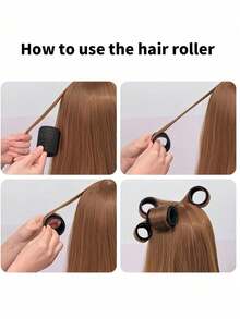 1pc/Set Women's Fluffy Curling Hair Roller Set, Includes Self-Adhesive Curling Tubes, Oval Large Hair Clips, And Painless Hair Clips - Suitable For Women And Girls, Salon-Level Fluffiness At Home, Suitable For Volumizing Roots, Creating Soft Waves Or Daily Styling. Reusable, Sturdy And Won't Fall Off, Daily Essential, Time And Effort Saving,Hair Barrettes,Hair Slide - Multicolor - View 3