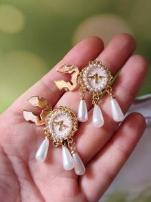 1PC/2PCS Elegant Button Covers, Shirts Button Cover Clip On Button Covers Fashion Crystal Cufflinks Cover, Suitable For Tuxedo And Wedding Dresses Decoration - White - View 4