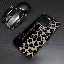 1pc Black Matte IMD Colorful Laser Holographic Leopard Print Pattern Phone Case, Suitable For IPhone 16 Pro Max, 17/16/15/14 Plus/13/12/11, Air, Series - Multicolor - View 3