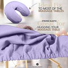 LONDON LINENS - Sábanas de microfibra suave de 3 piezas superligeras resistentes a las manchas y a las arrugas incluye funda de mesa sábana bajera ajustable y funda de reposacarros lila fresca - Morado - Ver 4