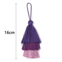 2pcs/Pack 3-Layer Tassel Pendant, Ombre Christmas Tree 16cm Polyester Bicolor Tasseled Hanging Decor, Keychain Phone Charm DIY Clothing Bag Jewelry Accessories - Three-layer Tassel Pendant - View 4