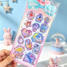 Glitter Magic 3D Shaker Stickers - Liquid Filled Sparkle Decals For Kids Magical Liquid Shaker Stickers With Moving Glitter - Kawaii Water Shake Decals Glitter Magic Liquid Shaker Stickers - Shiny Confetti Decals For Scrapbooking & Gifts - Multicolor - View 16
