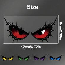 Motorcycle Fuel Tank Sticker, Custom Decal With Irregular Monster Eye, Decorative Sticker For Helmet And Body Modification, Self-Adhesive PVC Material, Creative Decorative Sticker For Rear Windshield - A - View 10