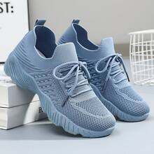 Women's Breathable Slip-On Casual Sneakers, Lightweight Non-Slip Soft Sole - Blue - View 1