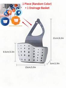 2pcs Sink Hanging Drain Basket Set, Includes 9 Sponges And Silicone Storage Box, Adjustable Strap Drain Rack, Sponge Holder, Faucet Hanging Basket, Kitchen Storage Bag (Purchase Based On SKU Image) - Multicolor - View 21