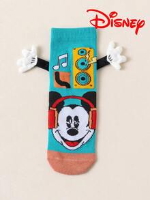 Disney 1/3双装迪士尼3D牵手图案儿童长筒袜，时尚儿童高筒袜，优质礼品袜，迪士尼返校季小粉丝必备，透气吸汗，休闲百搭，卡通图案，适合送礼和日常穿着 - 彩色 - 查看 23