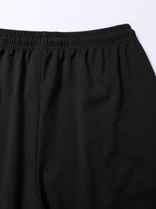 男士黑色抽繩腰短褲，休閒百褶夏季短褲附口袋，適合日常與商務場合 - 黑色 - 查看 4