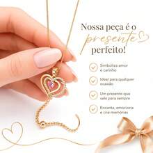 Gold-Plated 18k Necklace With Message As A Gift For Your Wife. - Baby Pink - View 4