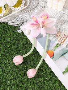 1 pieza Pinza de pelo con borla de flor de lirio y tulipán artificial de moda, elegante y clásica, adecuada para uso diario y vacaciones, accesorio para el cabello de mujer, celebración de vacaciones y regalo, pinzas para el cabello - Multicolor - Ver 13