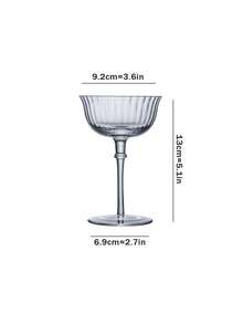 1pc Vintage Crystal Stemmed Glass, Unique Iced American Coffee Cup, Juice Beverage Glassware - Multicolor - View 6