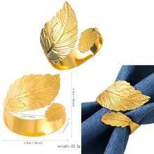 6个/10个/20个/24个/32个装金箔餐巾环套装，金属材质 - 金色 - 查看 10