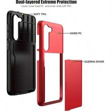 卡槽錢包手機殼，防震保護套，適用 Galaxy S23 S22 S21 S20 S24 S25 FE S24 Ultra Plus A55 A56 A36 A16 A17 - 紅色 - 查看 3