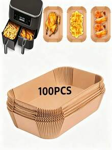 Gói 50/100 tờ giấy dùng cho nồi chiên không dầu, miếng lót thấm dầu mỡ lò nướng, rổ chiên bằng giấy, bát thấm dầu mỡ thực phẩm gia dụng, giấy nướng silicon vuông chịu nhiệt cao, tấm lót nồi chiên không dầu, giấy dùng cho nồi chiên không dầu, dụng cụ nướng, giấy nướng, đồ dùng thiết yếu cho nhà bếp và nhà hàng, thích hợp để chiên, nướng và sử dụng trong lò vi sóng. - Nhiều màu - Xem 12
