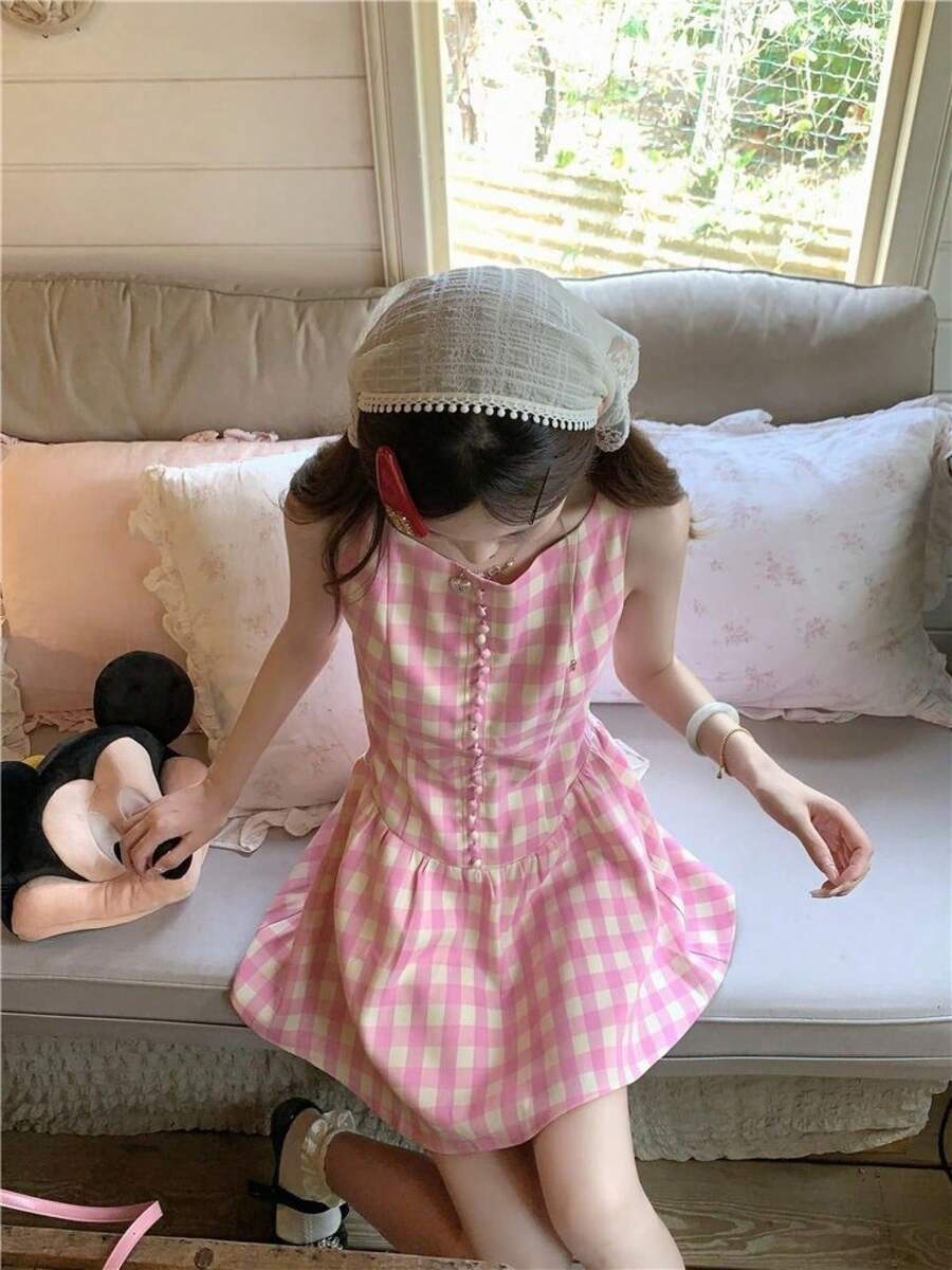 Women Midi Dresses - Pink - View 1
