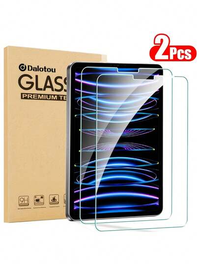 Dalotou 2 Pcs Ultra HD Tempered Glass Screen Protector For IPad 10th 9th 8th 7th 6th 5th 2022 2021 2020 2018 10.2 Inch Pro 11 Inch For IPad Pro Air 11'' M5 M4 M3 M2 A16 2025 2024 Air 5 4 3 2 1 10.9'' 9.7'' 10.5'', 9H+ Tempered Glass Film, Anti-Scratch, Anti-Fingerprint, Full Coverage, Case Friendly