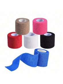 Mixed Color - 6pcs/Pack Self-Adhesive Breathable Bandage Rolls, Elastic Self-Adhesive Tape, Suitable For Stretching, Sports, Wrist, Ankle. - Multicolor - View 1
