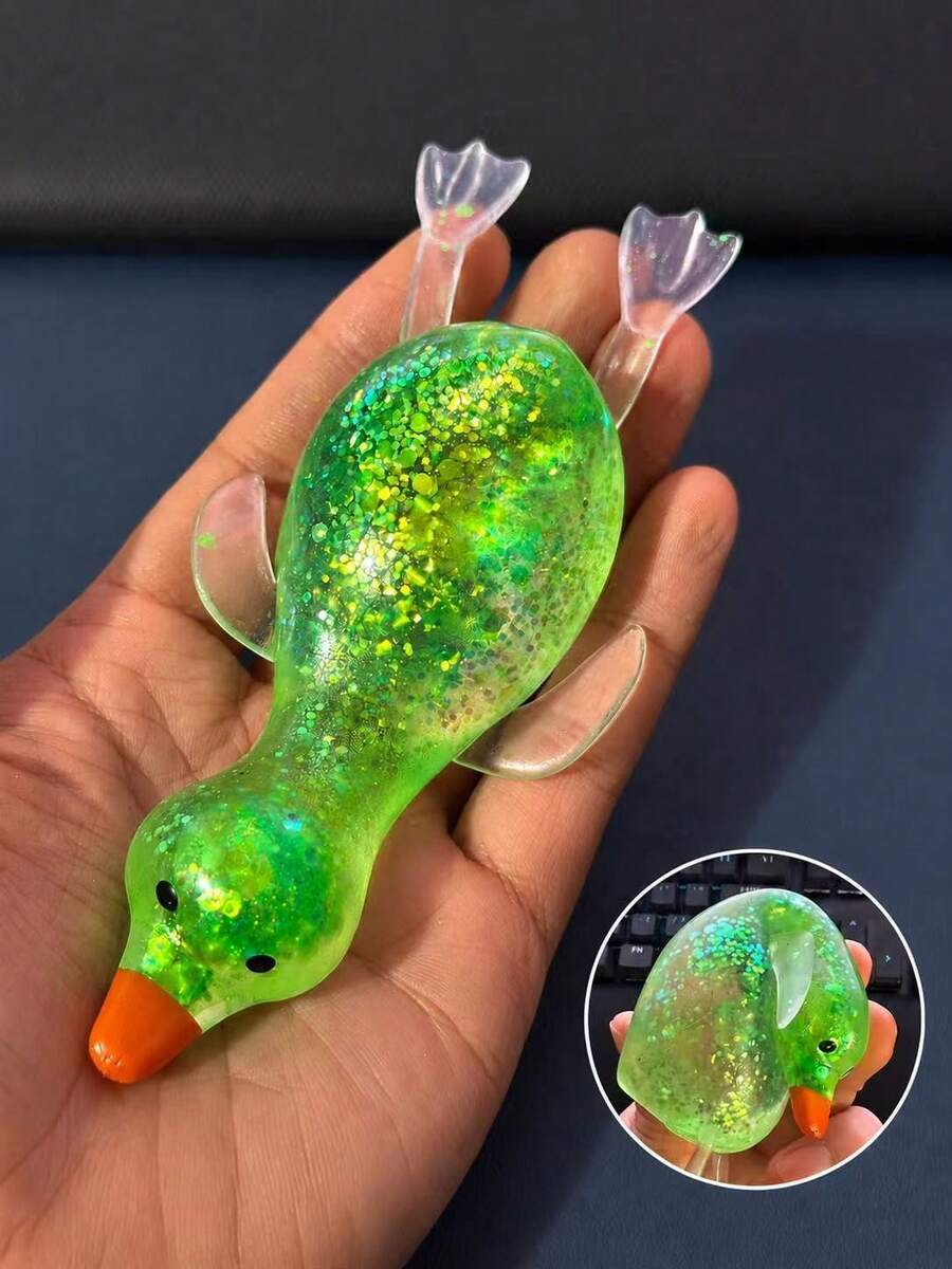 1PC Glitter Crystal Goose/Duck Animals,Soft And Slow Back,Sticky Stress Relief Toy,Cute Stuff,Taba Squishy,Travel Portable Fidget Squeeze Toys,Squisy,Perfect For All Ages Austism,Ideal Holiday Gifts,Fun Cute Gift,Birthday Gifts,Easter Gifts,Halloween Gifts,Christmas Gifts,Christmas Stocking Fillers,Party Bag Fillers,Fidget Toys,Kids Party Favors,Blue For Boys,Pink For Girls,Kids Games,Kids Toys,Boy Games, Girl Games,Children's Games. - Vịt (Xanh lá cây) - Xem 1