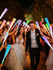 24/12/1pc LED Fiber Optic Wands For Various Holiday Parties. Suitable For Parties, Holiday Parties, Home Parties, Gatherings, Bars, Birthdays, Concerts, Festivals, Nightclubs, Party Lighting Supplies, Graduation Decorations, Birthday Gifts, Birthday Parties, Bachelor Parties, Graduation Party Supplies, Gift Recommendations, Neon Parties, Glowing Party Supplies, - Multicolor - View 3