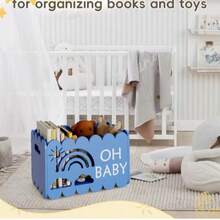 Moderner Holz-Aufbewahrungskorb mit Griffen - Multifunktionale Aufbewahrungsbox, geeignet für frischgebackene Eltern, perfekt zur Aufbewahrung von Neugeborenen-Utensilien, ideal als Geschenk, Kinderzimmer-Deko-Aufbewahrungsbox - Verschiedenfarbig - Übersicht 8