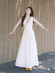 Women Long Dresses - White - View 1