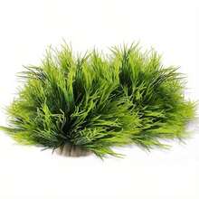 2pcs Artificial Aquarium Plants - Fresh Green Plastic Aquarium Decor, Assorted Sizes, PVC Material, Ideal For Aquatic Pet Lovers, Fish Tank Accessories - Happy Aquarium - View 1
