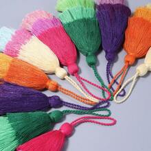 2pcs/Pack 3-Layer Tassel Pendant, Ombre Christmas Tree 16cm Polyester Bicolor Tasseled Hanging Decor, Keychain Phone Charm DIY Clothing Bag Jewelry Accessories - Three-layer Tassel Pendant - View 5