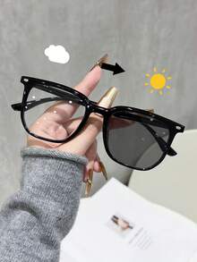 1 Pair Women's Elegant Intellectual Portable Fashion Spring Break Photochromic Glasses, Suitable For Summer Driving, Boating, Camping, Street Photography And Outdoor Outfits, Fashion Accessory, Suitable For All Face Shapes - Multicolor - View 11