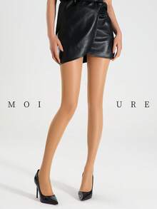 MOIRÉALLURE 1双女士肤色透明丝袜连裤袜超薄高弹紧身裤防勾丝丝质时尚性感甜美少女风日常百搭打底袜 - 杏色 - 查看 5