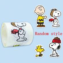 SNOOPY 1套/50張 2026新款捲筒貼紙，可DIY黏貼於手機殼、行李箱、吉他、滑板、筆記本等，送給朋友與家人的小禮物/驚喜（隨機款式） - 彩色 - 查看 12