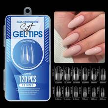 120Pcs/Box Clear Semi Matte Full Cover Nail Tips, Ultra Thin Seamless Invisible Soft Gel Fake Nails Pre-Buffed False Nails For DIY Salon Manicure - View 15