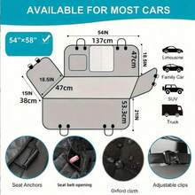 100% Waterproof & Dirt-Resistant Pet Car Backseat Cover With 4 Storage Pockets, Dog Car Seat Protector - Black - View 6
