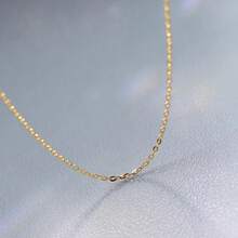 Minimalist Style S925 Sterling Silver Gold Silver Necklace | Waterproof & Anti-Oxidation | Exquisite Silver Jewelry Layering Necklace | Low-Allergy Daily Accessory | Holiday Gift - Gold - View 15