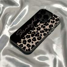 1pc Black Matte IMD Colorful Laser Holographic Leopard Print Pattern Phone Case, Suitable For IPhone 16 Pro Max, 17/16/15/14 Plus/13/12/11, Air, Series - Multicolor - View 4
