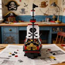 780pcs Pirate Assault Ship Building Blocks Model, Immersive Scene Reconstruction, Classic Pirate Elements, Improve Hands-On Ability And Spatial Thinking, Holiday Gift, Exclusive Gift For Sailing Enthusiasts - Multicolor - View 4