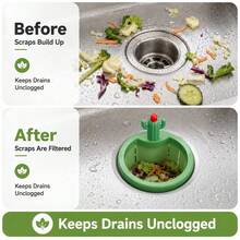 2PCS Universal Kitchen Sink Strainer, Cactus Design Drain Filter Basket With Fine Mesh, Prevents Clogging, Quick Drainage & Easy Clean, Durable ABS Kitchen Accessory - One Size Fits All - View 6