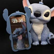 Disney 3D Stitch 矽膠手機殼，可愛卡通防震全包覆保護殼，適合日常使用與拍照，相容最新 Apple 18 Pro/Pro Max、Apple 11、12 系列、13 系列、14 系列、15 系列、16 系列及 17 Pro/Pro Max 等更多機型 - 藍色 - 查看 4