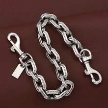 Encantos de bolsa de vidrio para bolsos, cadena extensora y llavero, accesorios de cadena tipo portafolios - Flor de China de plata - Ver 3