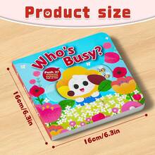Interactive Push-Pull-Slide Book, "Who's Busy In The Garden" Story, Suitable For Early Learning And Parent-Child Reading - Flower Garden Busy Story - View 3