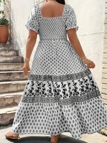 Plus Size - Plus Size - Women's Dress With Fitted Waist - White - View 2