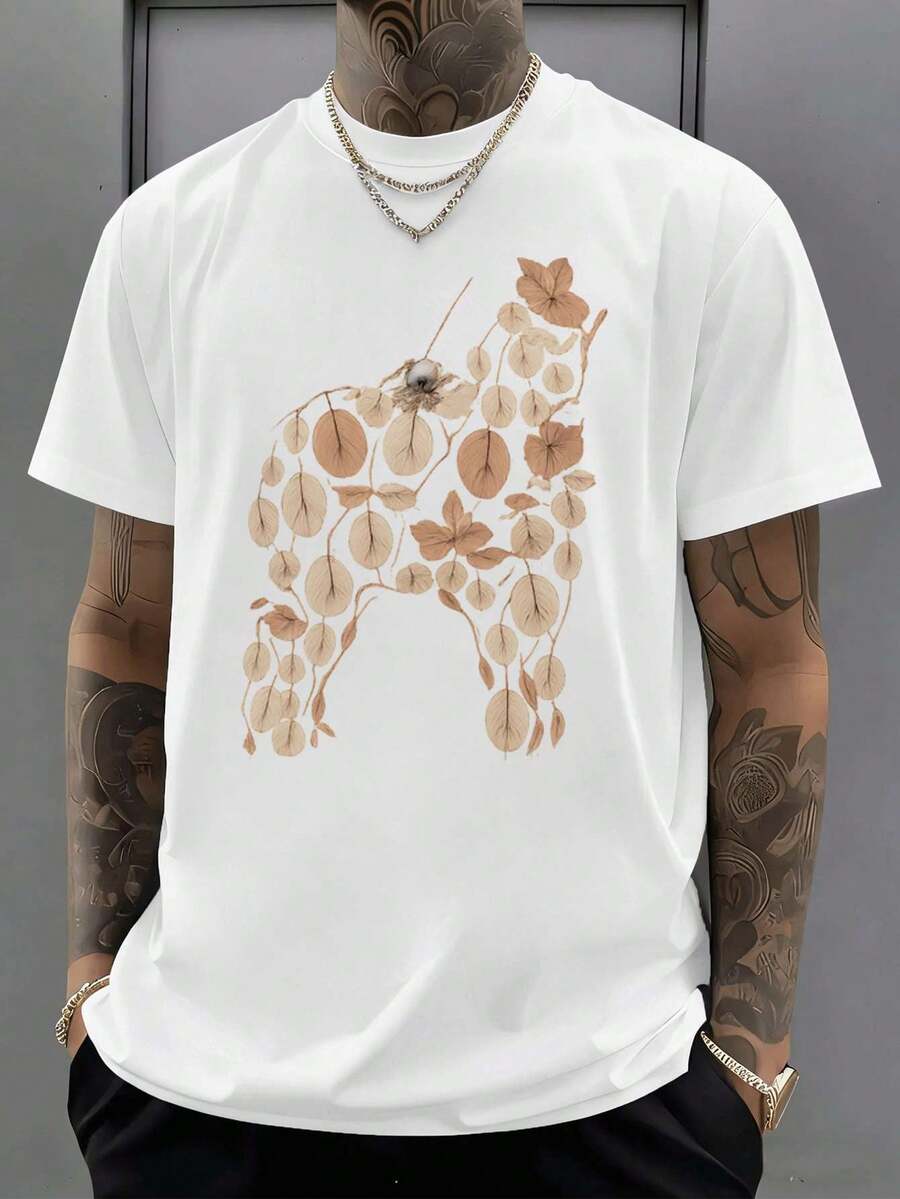 Men Plus Size T-Shirts - White - View 1
