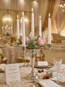 Luxury Metal Candelabra, Gold Elegant Multi-Arm Candle Holder, Vintage European Club Home Decor, Wedding Decoration Candelabra, Table Centerpiece Decoration, Holiday Event Decor, Cafe Photography Accessory - Modern and Stylish - View 12