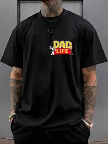 Licensed By Disney-Toy Story DADA Dad T-Shirt Father'S Day Gift Fun Print Short Sleeve, Crew Neck Casual Comfort Short Sleeve T-Shirt, Breathable Lightweight, Stylish Streetwear, Men'S Sport Top - 黑色 - 查看 2