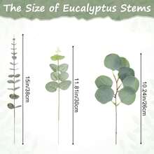 3/15/30pcs 14.96 Inch Artificial Green Eucalyptus Branches With Lifelike Leaves, Decorative Eucalyptus Stems For Vases, Wedding Bouquets, Home Decor, Valentine's Day, Gifts, Graduation, Fake Plants - Multicolor - View 2