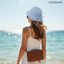 1pc Summer Sun Hats For Women, Outdoor UV Protection Hats,Hats For Women,Gorras Para Mujer,Beach Hat,Bucket Hat - Màu xanh bụi bặm - Xem 11